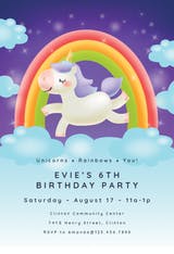 Unicorn Joy - Birthday Invitation